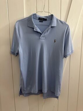 Polo by Ralph Lauren Pima Soft Touch Light Blue Polo Shirt - Size L